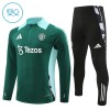 Manchester United Felpe da Allenamento Quarto-Zip 2024-25 Verde per Bambino